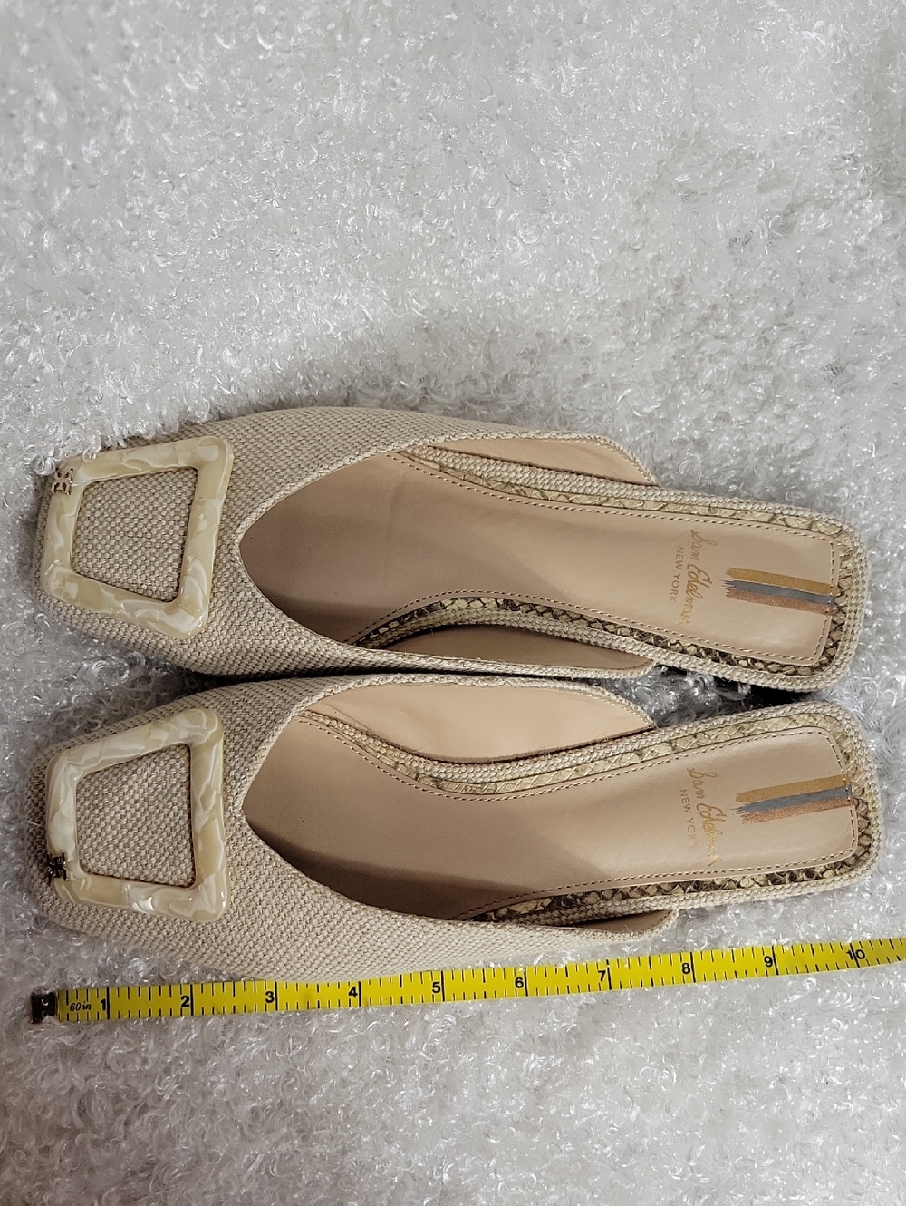 Sam Edelman Lavina Mule Flats - Natural Linen Beige - size 7 - Picture 10 of 14